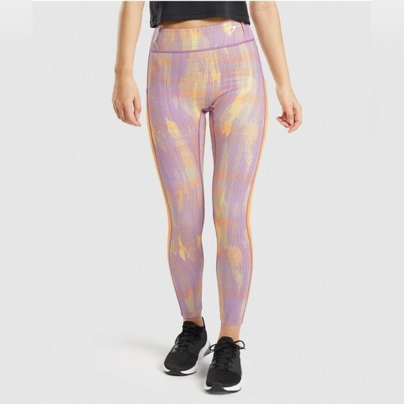 Gymshark leggings purple and yellow leggings - Picture 1 of 6